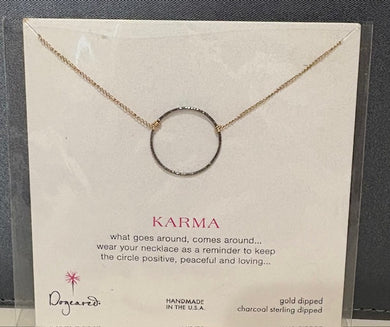 Dogeared Medium Sparkle Karma Necklace,Charcoal Sterling Dipped 18