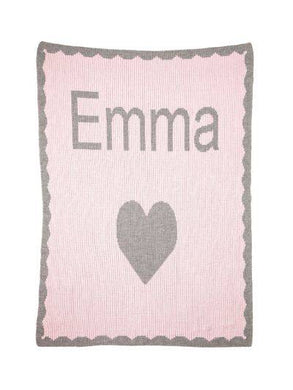Blanket-Single heart with Scalloped Edge