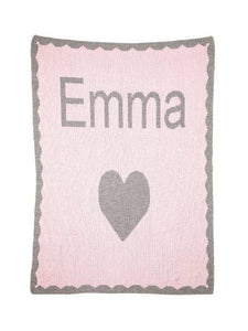 Blanket-Single heart with Scalloped Edge