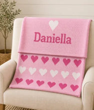 Hearts Cotton Knit Blanket