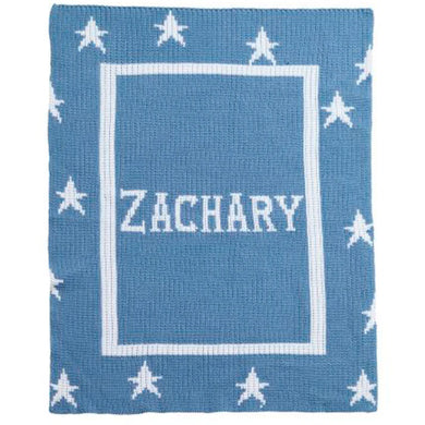 Floating Stars with Name & Border Blanket