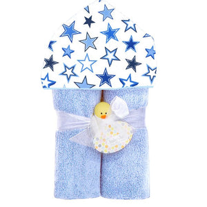 Plush Hooded Towel - Blue Stars