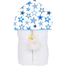 Plush Hooded Towel - Blue Stars