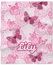 Blanket- Roses and Butterflies Neutrals
