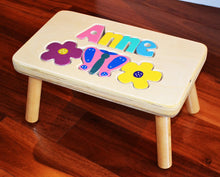 Step Stool- Flower/Butterfly Motif on White or Grey