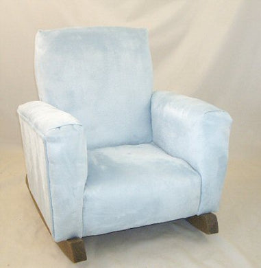 Upholstered Rocker  Baby Blue Suede