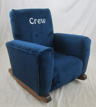 Upholstered Rocker Navy Blue Minky