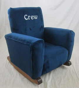 Upholstered Rocker Navy Blue Minky