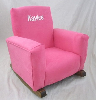 Upholstered Rocker Hot Pink Suede