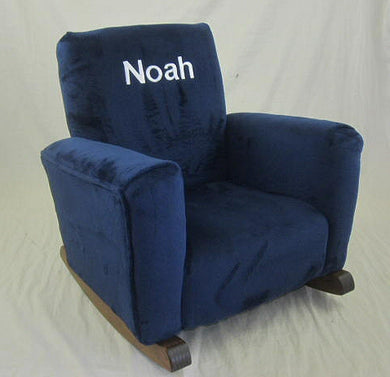 Upholstered Rocker Navy Blue Minky