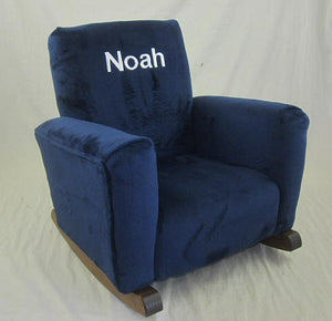 Upholstered Rocker Navy Blue Minky