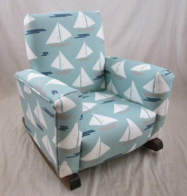 Upholstered Rocker Cape Cod Sail Boats
