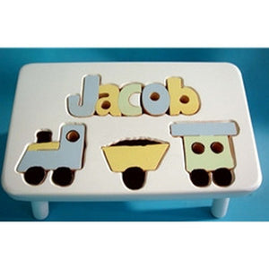 Step Stool-Train Motif on White