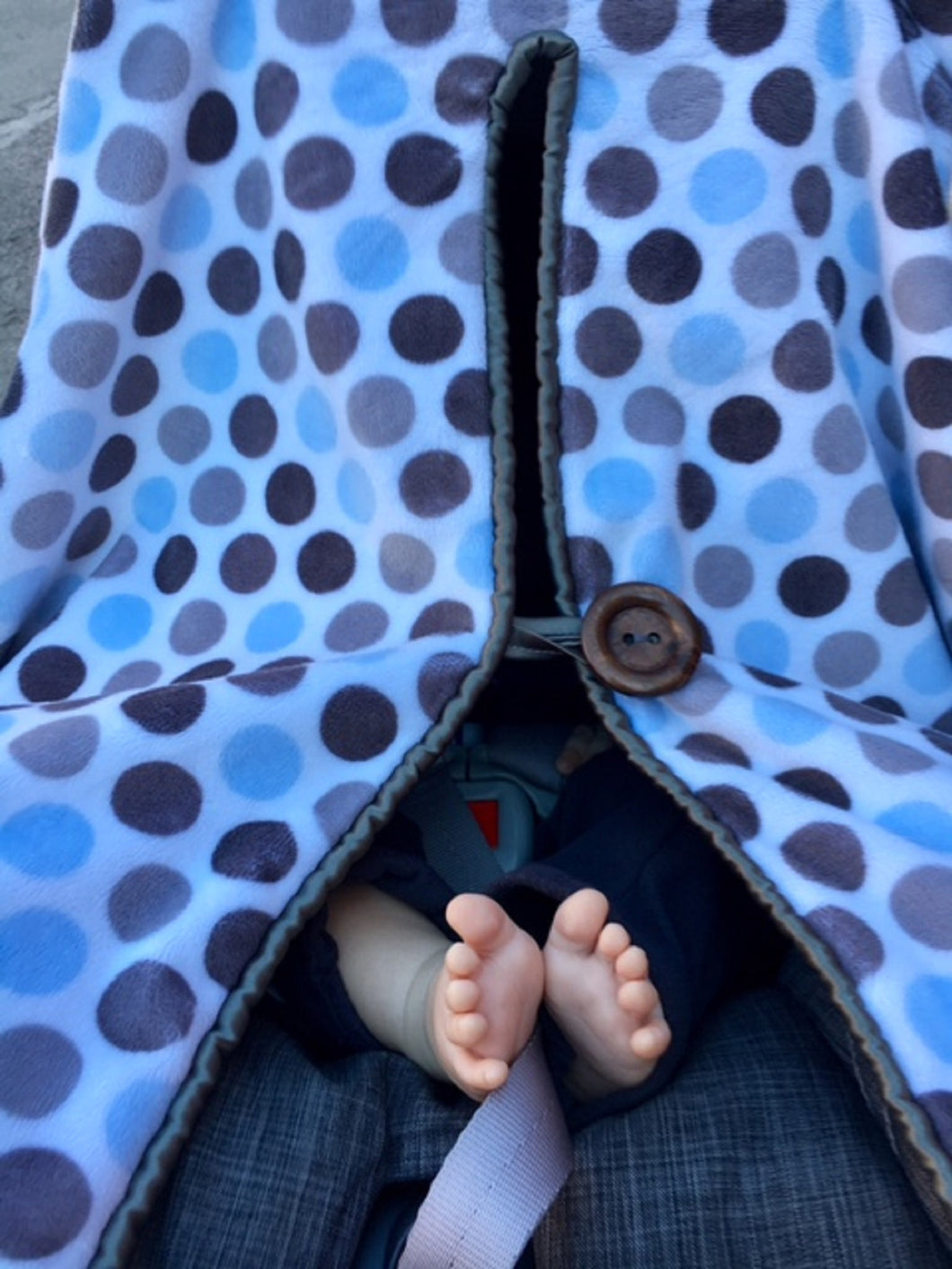 Baby Ethan's toes in Car Seat Cover