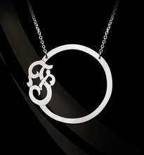 Necklace-Circle with Script Initial