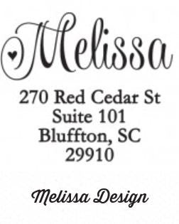 Personalized Rectangle Stamper- Melissa Design