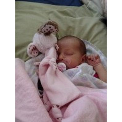 Baby Camilla with Pink Wee Waggles Lovey
