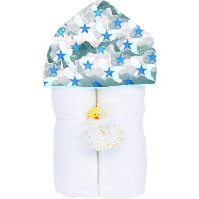 Plush Hooded Towel - Blue Camo