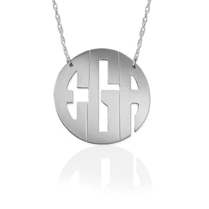 Necklace-Circle Block Monogram