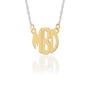 Necklace-Monogram 14K Gold Block