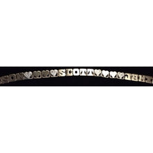 Bracelet-6 mm 14K Gold Family Name Bracelet - Letters with Diamond Heart Separators
