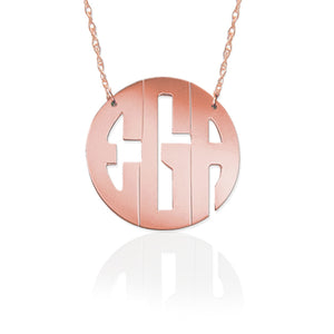 Necklace-Circle Block Monogram