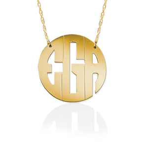 Necklace-Circle Block Monogram