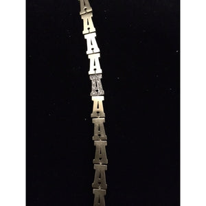 Bracelet- 14K Gold Family Name Bracelet - Letters with Diamond Heart Separators