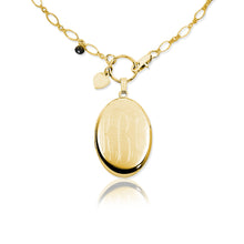 Necklace-Engraved Oval Monogram Locket