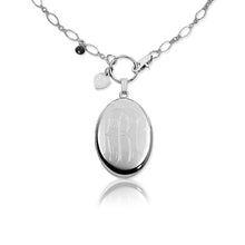 Necklace-Engraved Oval Monogram Locket
