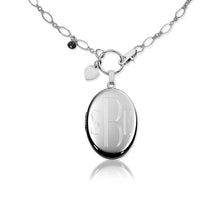 Necklace-Engraved Oval Monogram Locket