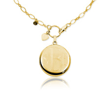 Necklace-Engraved Round Monogram Locket