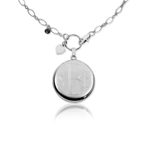 Necklace-Engraved Round Monogram Locket