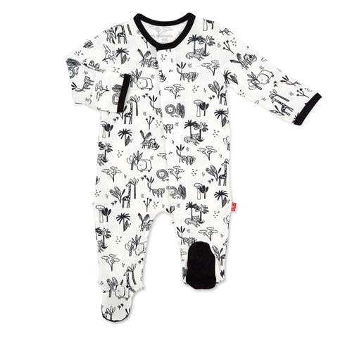 Onsie Magnetic Closure Black/White Animal Safari with or without matching Lovie