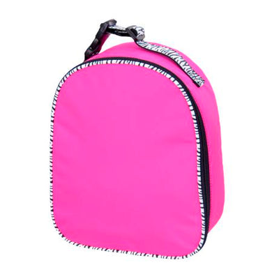 Insulated Lunch Tote-Hot Pink with black leopard trim