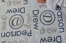 Personalized Supersoft Baby Swaddle and Hat Set- Names and Initials