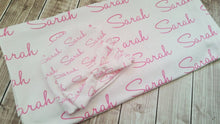 Personalized Supersoft Baby Swaddle and Hat Set- Names and Initials