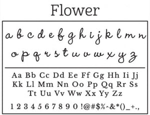 Personalized Rectangle Stamper- Flower Design
