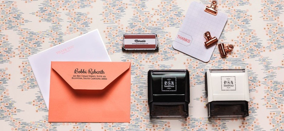 Rectangle Stamper Personalized Rectangle Stamper- Melissa Design โ The Present Event