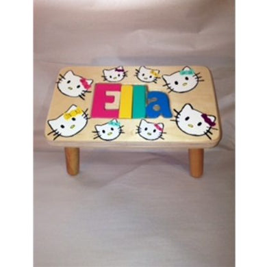 Step Stool Kitty Kat Hand Painted