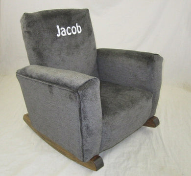 Upholstered Rocker Dark Grey Suede