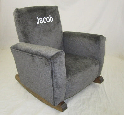 Upholstered Rocker Dark Grey Suede