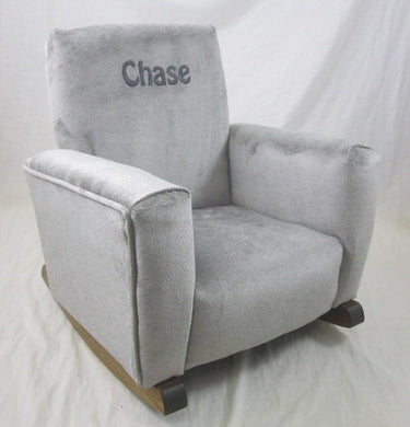 Upholstered Rocker  Gray Suede