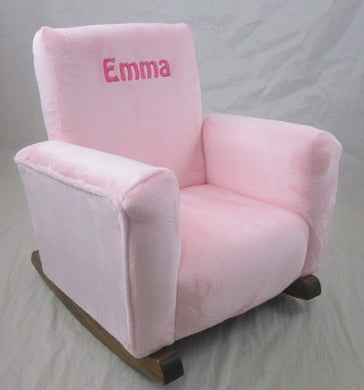 Upholstered Rocker Pink Suede