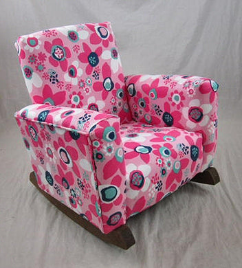 Upholstered Rocker Wildflowers