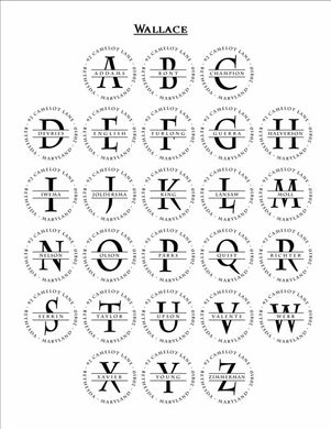 Round Personalized Self Inking Stamp: Wallace Design