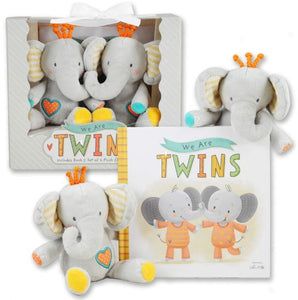 We Are Twins! Plush Elephants and Book set.